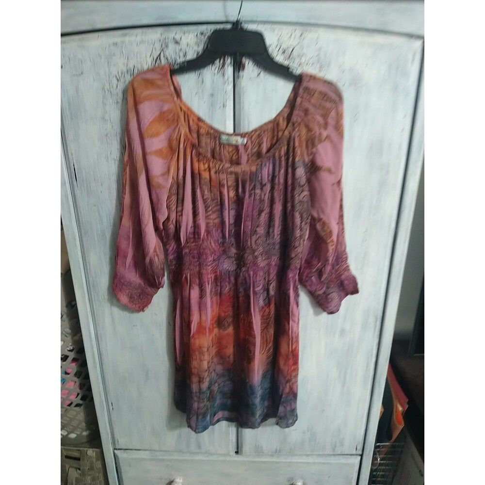 Unity Dress Md Multicolor Boho Feminine Artsy Cottage Core